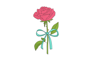 Pink Rose Embroidery Design