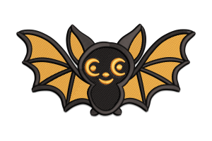 Playful Halloween Bat Embroidery Design