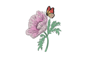 Poppy Flower Embroidery Design File