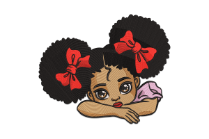 Premium Afro Girl Embroidery Design