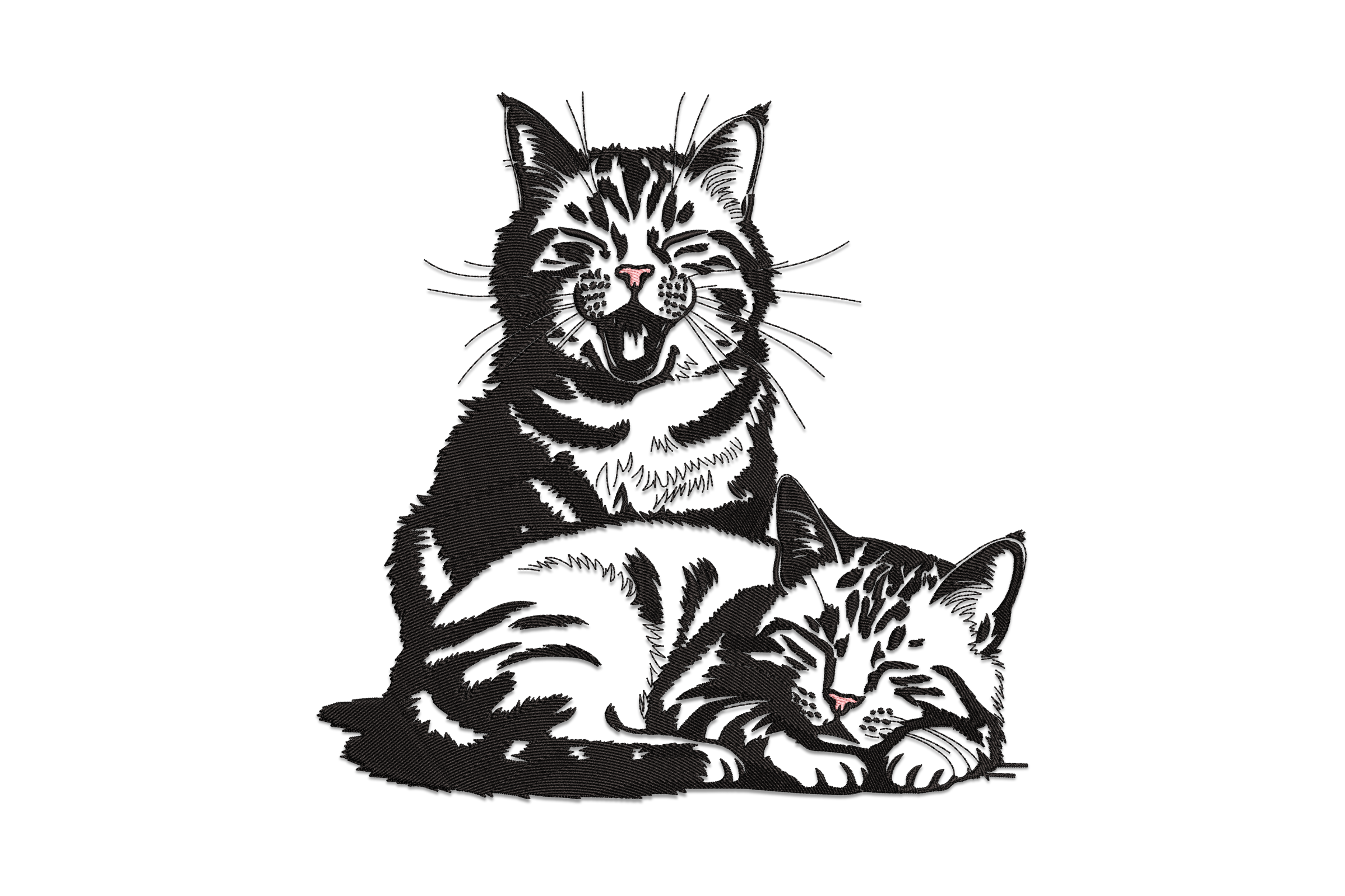 Premium Cat Pair Embroidery Design