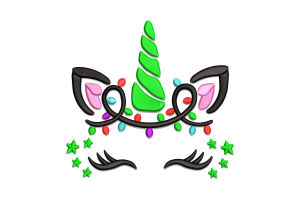 Premium Christmas Unicorn Embroidery Design