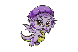 Premium Cute Dragon Embroidery Design