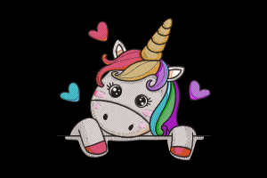 Premium Cute Unicorn Embroidery Design