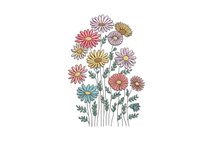Premium Daisy Flower Embroidery Design