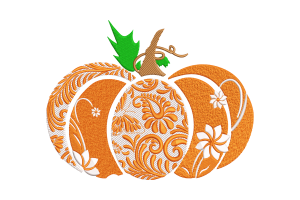 Premium Elegant Floral Pumpkin Machine Embroidery Design