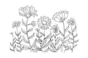 Premium Floral Garden Embroidery Design