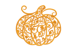 Premium Floral Pumpkin Machine Embroidery Design