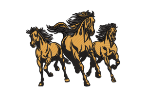 Premium Galloping Horses Embroidery Design