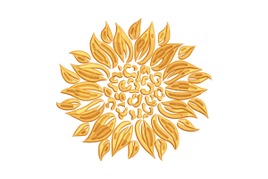 Premium Golden Sunflower Embroidery Design