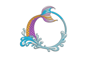 Premium Mermaid Tail Embroidery Design