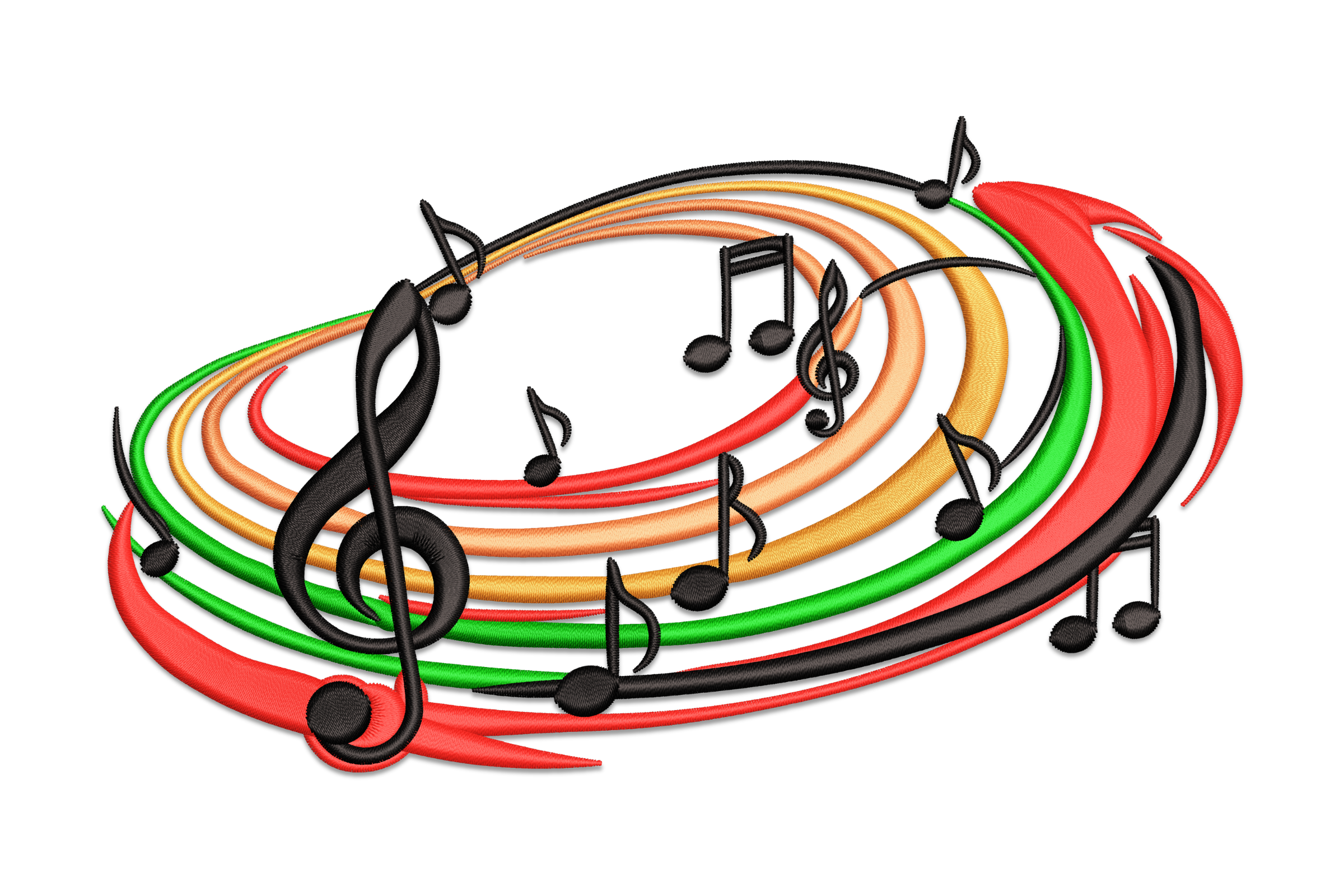 Premium Music Notes Embroidery Design