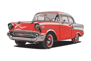 Premium Vintage Car Embroidery Design