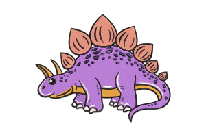 Purple Dinosaur Embroidery Design