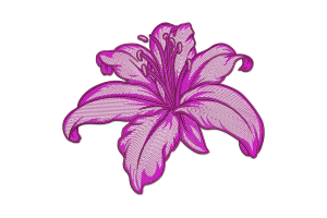 Purple Lily Embroidery Design