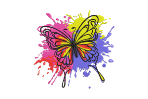 Rainbow Butterfly Embroidery Design
