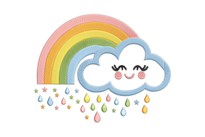Rainbow Cloud Embroidery Design