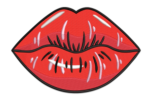 Red Lips Embroidery Design File