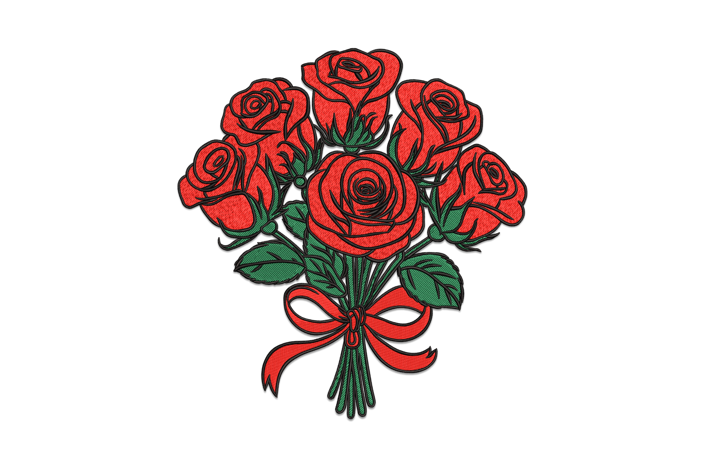 Red Roses Valentine Embroidery Design
