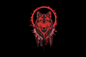 Red Wolf Embroidery Design