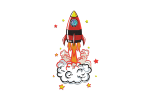 Rocket Spaceship Embroidery Design