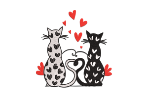 Romantic Cats Embroidery Design