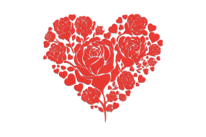 Romantic Love Heart Embroidery Design