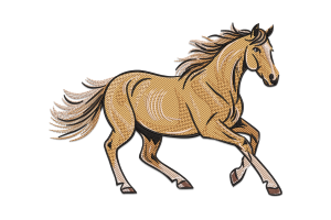 Running Horse Embroidery Design Pattern