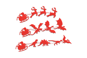 Santa's Sleigh Variation Embroidery Design