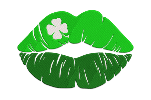 Shamrock Lips St. Patrick’s Day Embroidery Design