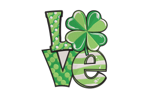Shamrock Love St. Patrick’s Day Embroidery Design