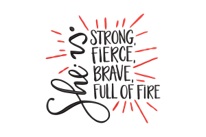 She is Strong Embroidery Design