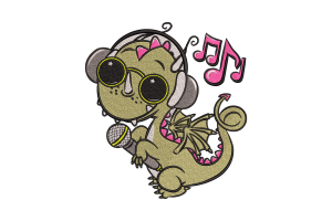 Singing Dragon Embroidery Design