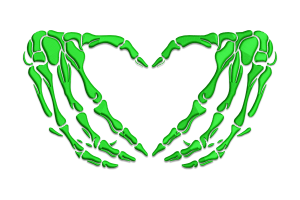 Skeleton Hands Heart Embroidery Design