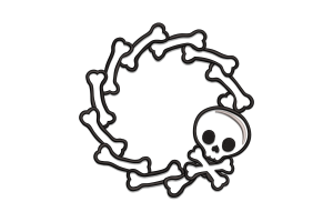 Skull and Bones Wreath Embroidery Design
