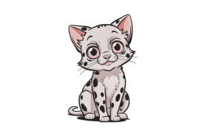 Spotted Cat Embroidery Design