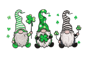 St. Patricks Day Gnomes Machine Embroidery Design