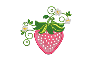 Strawberry Applique Embroidery Design