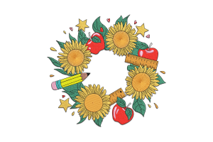 Sunflower Wreath Embroidery Design