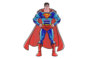Superman Standing Strong Embroidery Design