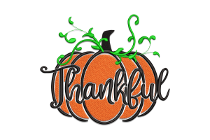 Thankful Pumpkin Embroidery Design