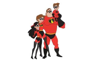 The Incredibles Family Embroidery Design