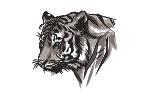 Tiger Embroidery Design Pattern