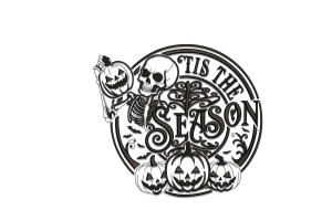 Tis the Season Halloween Skeleton Machine Embroidery Design