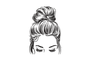 Top Knot Bun Embroidery Design