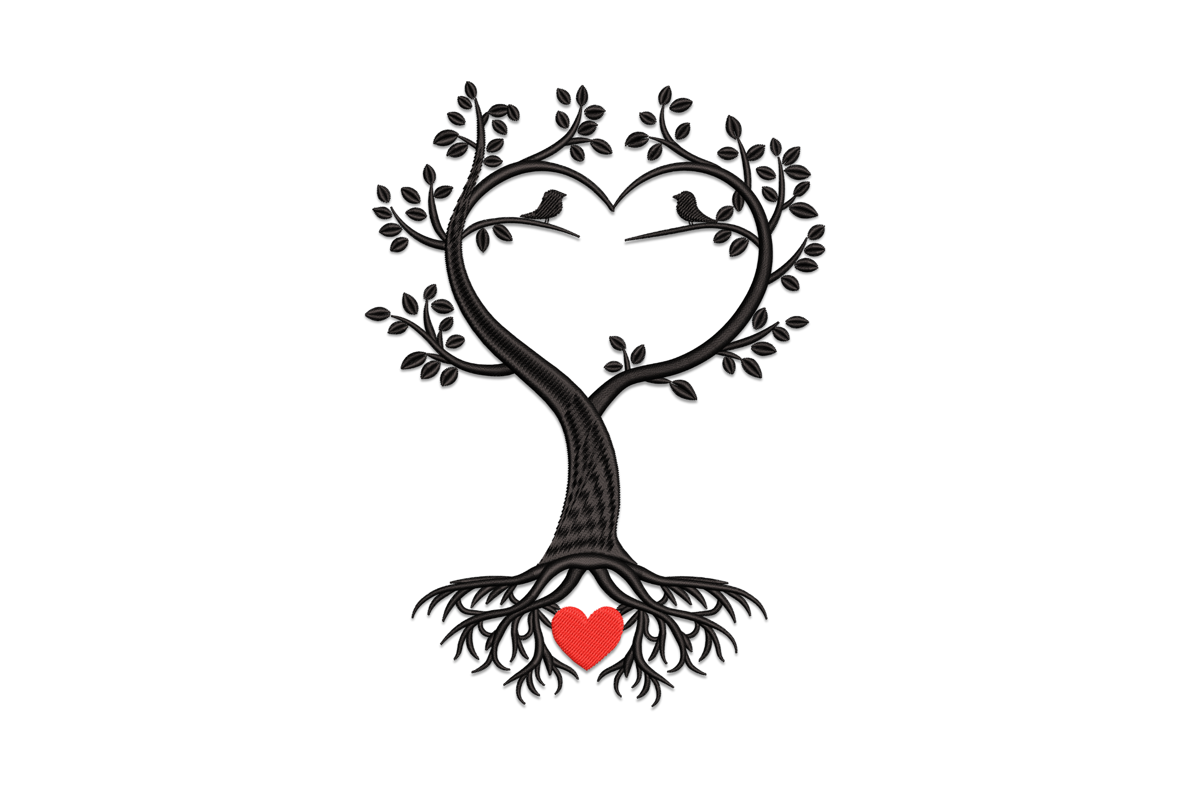 Tree Heart Embroidery Design