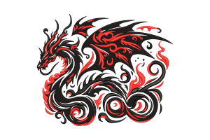 Tribal Dragon Embroidery Design