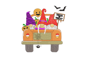 Trick-or-Treat Gnome Embroidery Design
