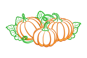 Triple Pumpkin Machine Embroidery Design