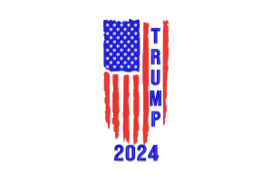 Trump Vertical Flag Embroidery Design